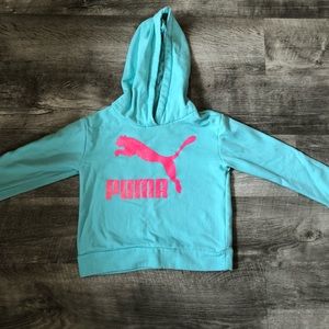 Girls Puma teal and pink hoodie.